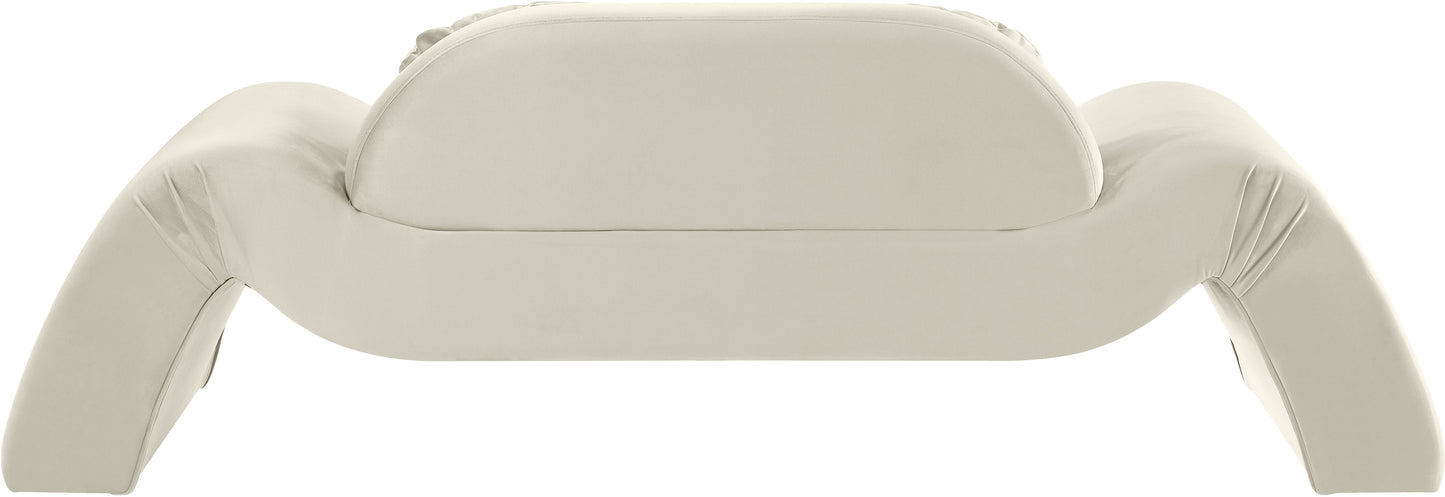 Austin Cream Velvet Loveseat