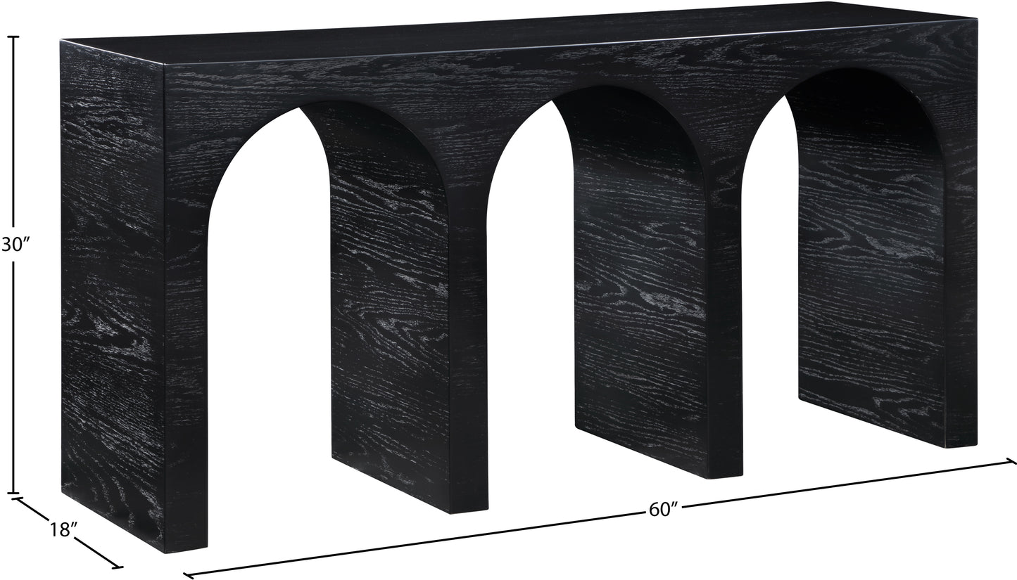 June Black Oak Console Table