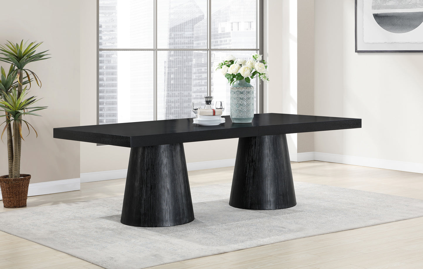 Tavolo Black Oak Veneer Dining Table