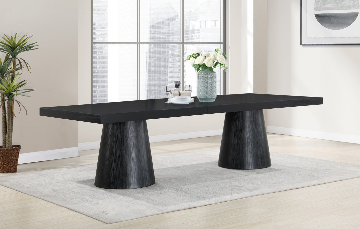 Tavolo Black Oak Veneer Dining Table