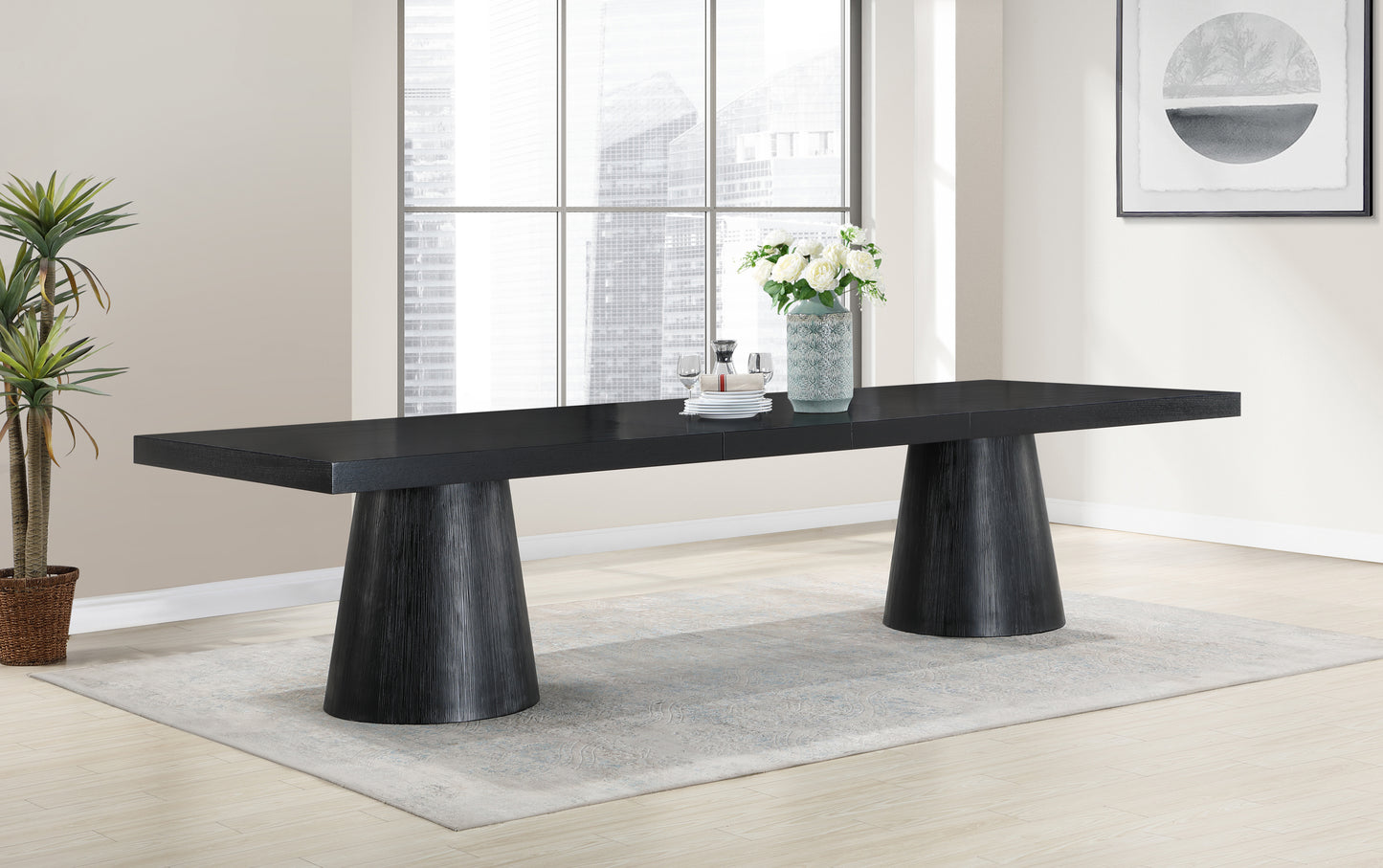 Tavolo Black Oak Veneer Dining Table