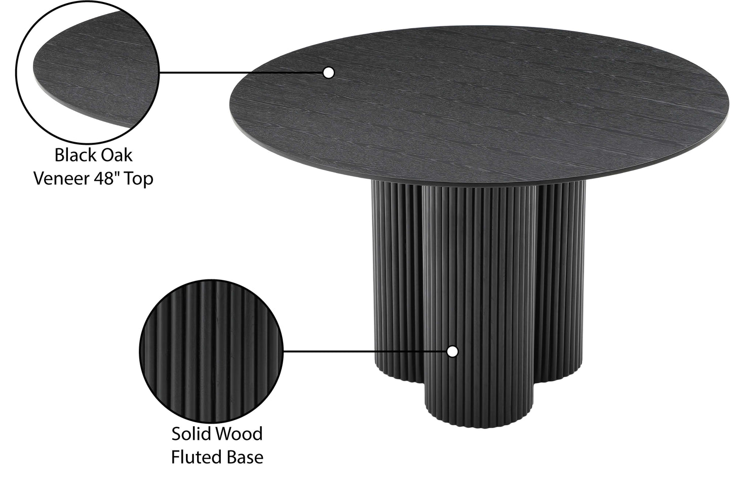 Simba Black Dining Table