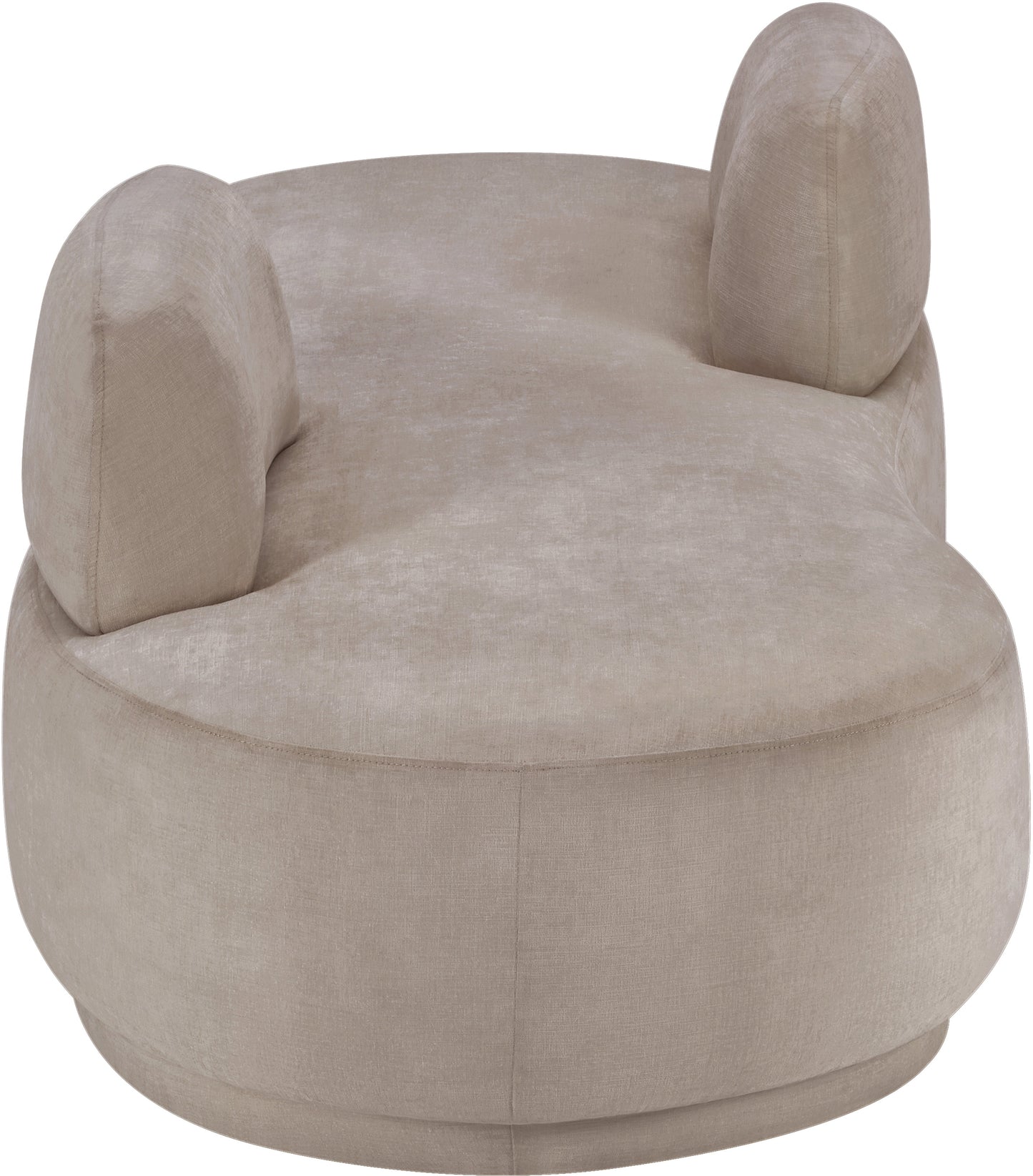 Argyle Beige Chenille Fabric Chaise/Loveseat