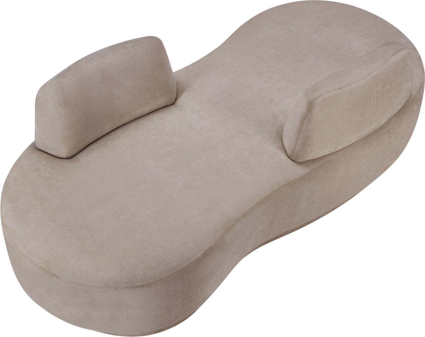 Argyle Beige Chenille Fabric Chaise/Loveseat