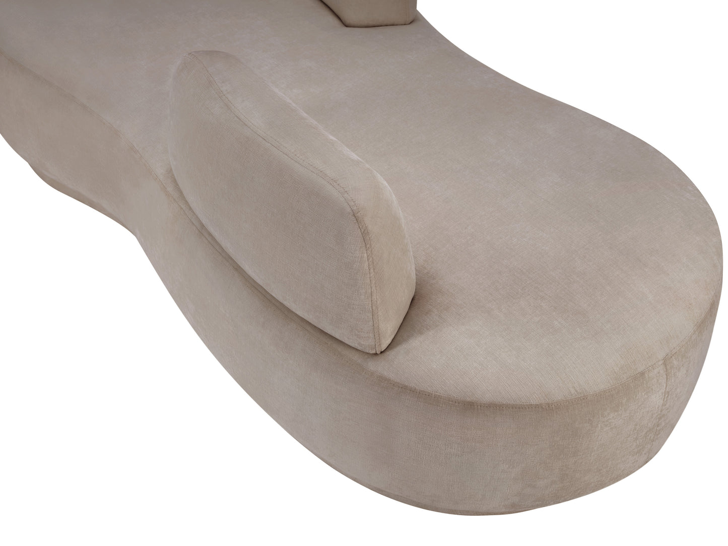 Argyle Beige Chenille Fabric Chaise/Loveseat