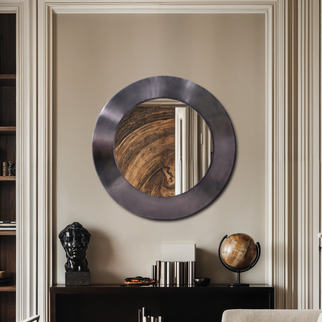 Sphere Black Iron Mirror