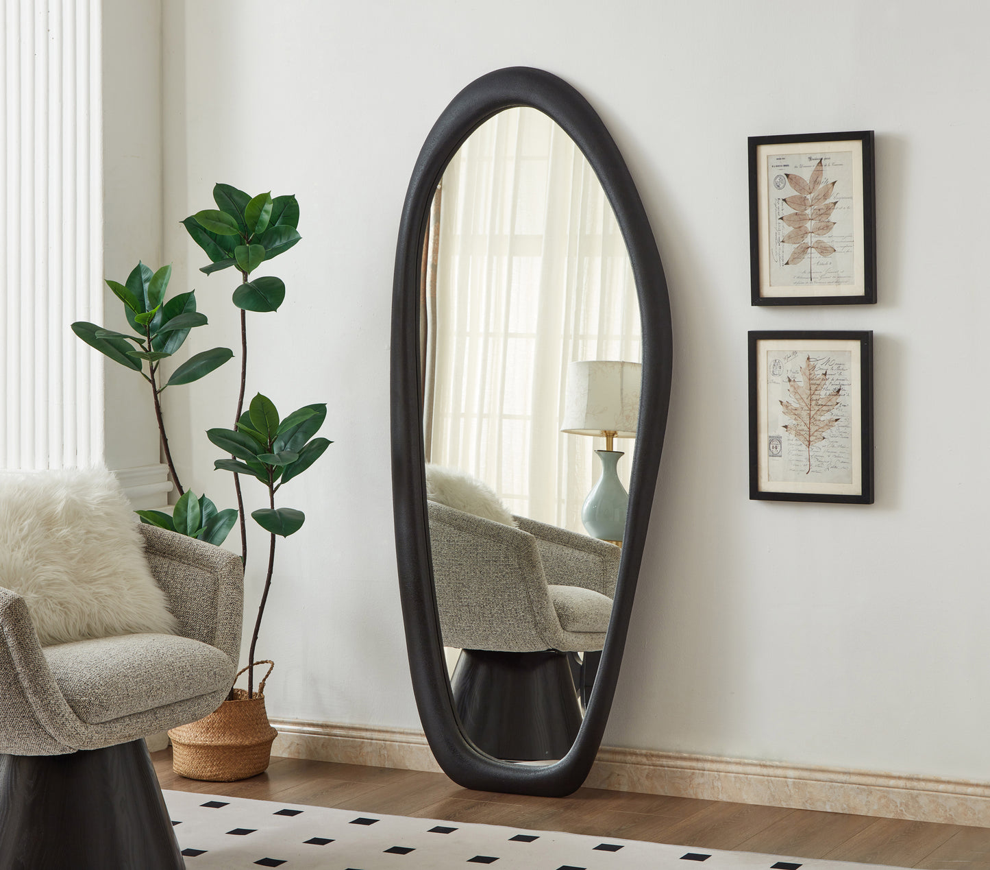 Holland Black Polyresin Mirror