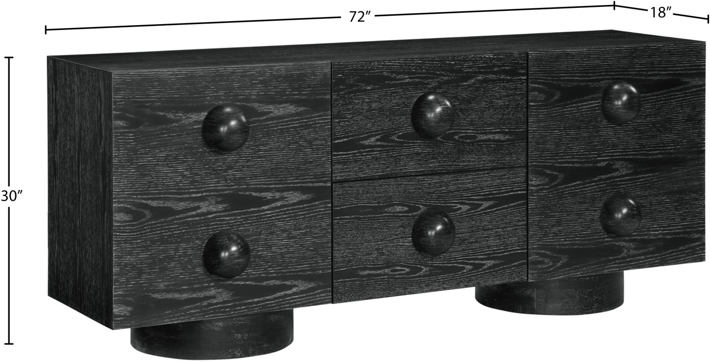 Bubble Black Rubberwood with Oak Veneer Sideboard/Buffet