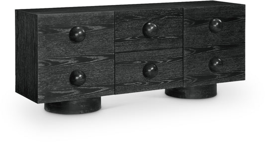 Bubble Black Rubberwood with Oak Veneer Sideboard/Buffet