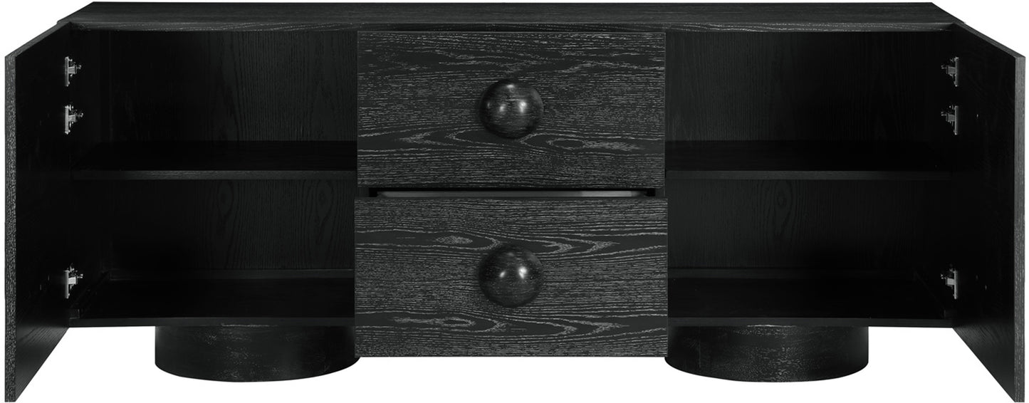 Bubble Black Rubberwood with Oak Veneer Sideboard/Buffet