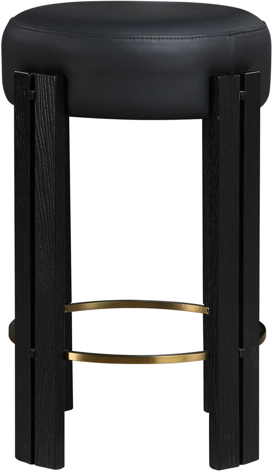 Harrison Black Vegan Leather Counter Stool