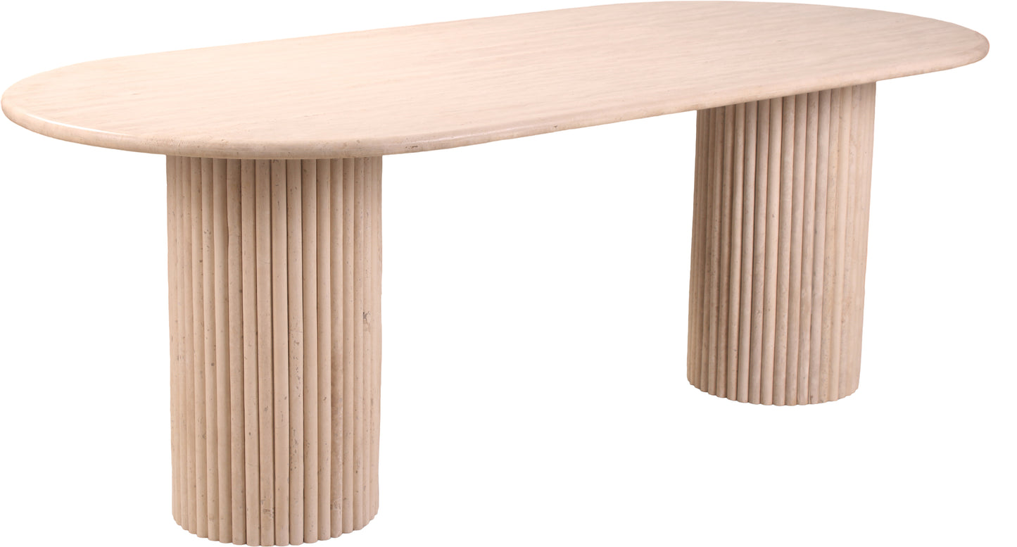 Messina Beige Travertine Dining Table (3 Boxes)