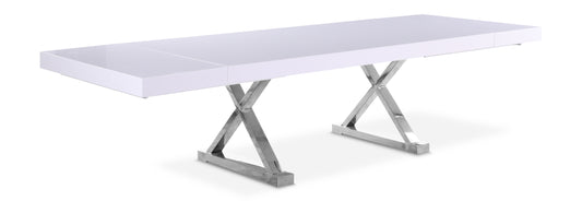 Excel White Lacquer Extendable Dining Table