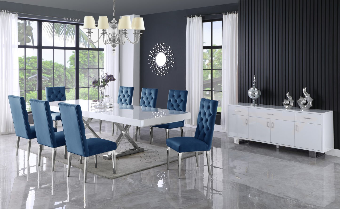 Excel White Lacquer Extendable Dining Table