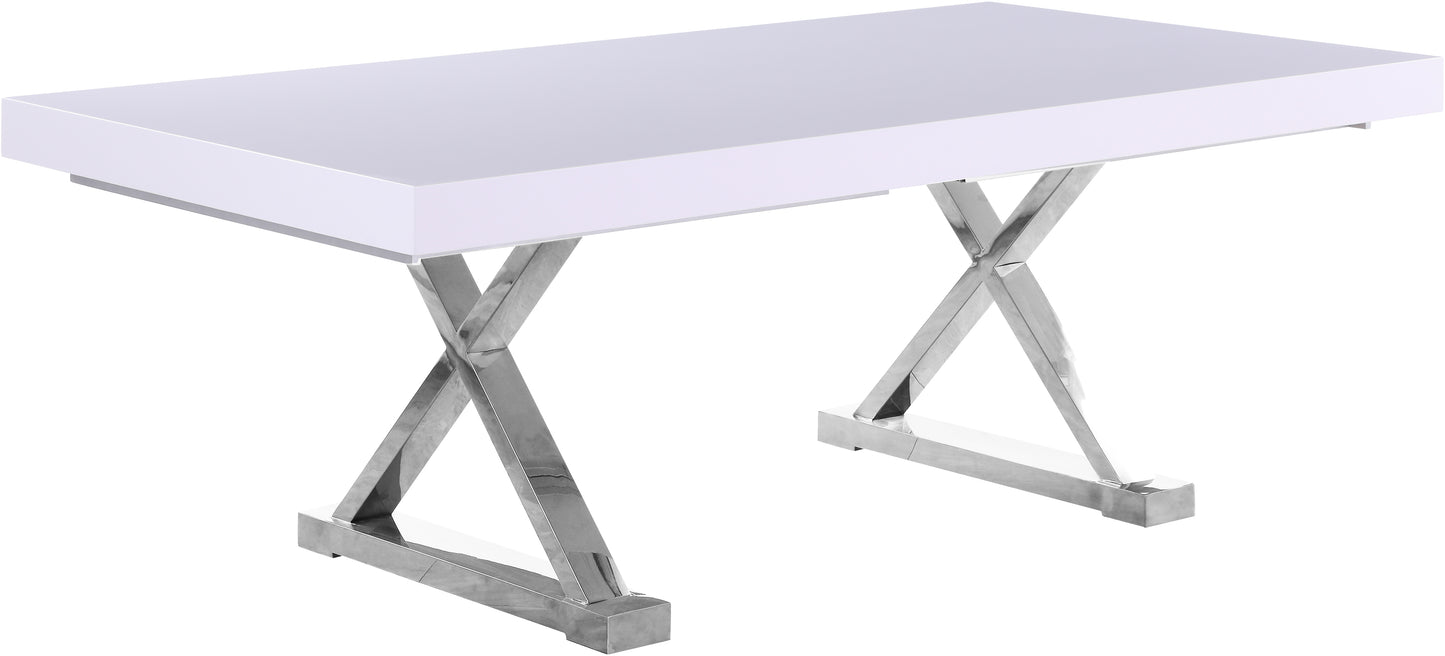 Excel White Lacquer Extendable Dining Table