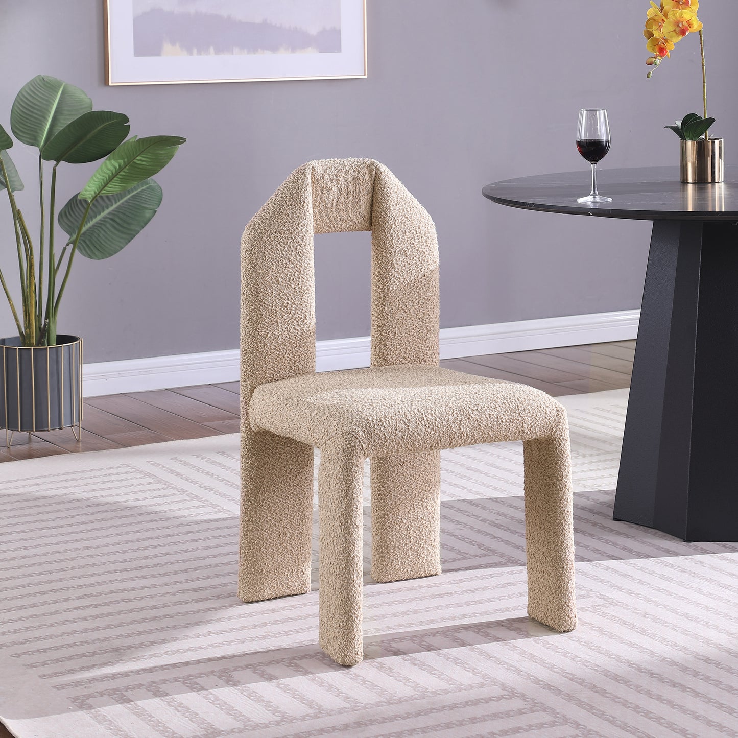 Bennett Beige Boucle Fabric Dining Chair