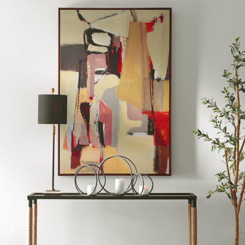 Peaches Framed Canvas Abstract Art