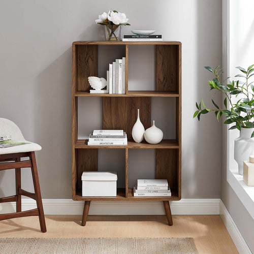 Transmit 5 Shelf Wood Grain Bookcase by Modway