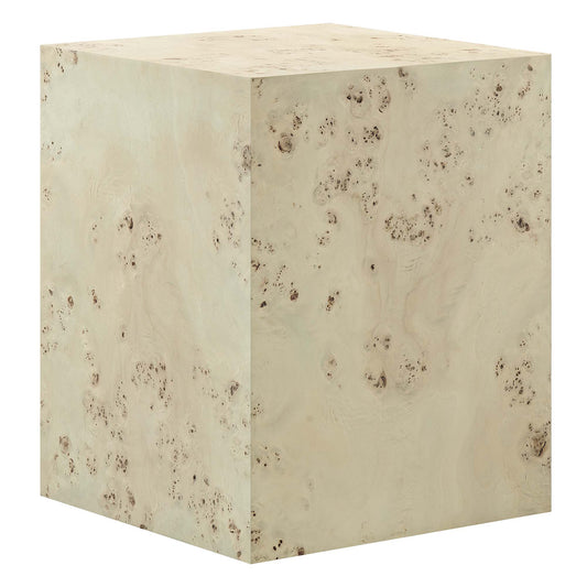 Cosmos 16" Square Burl Wood Side Table by Modway