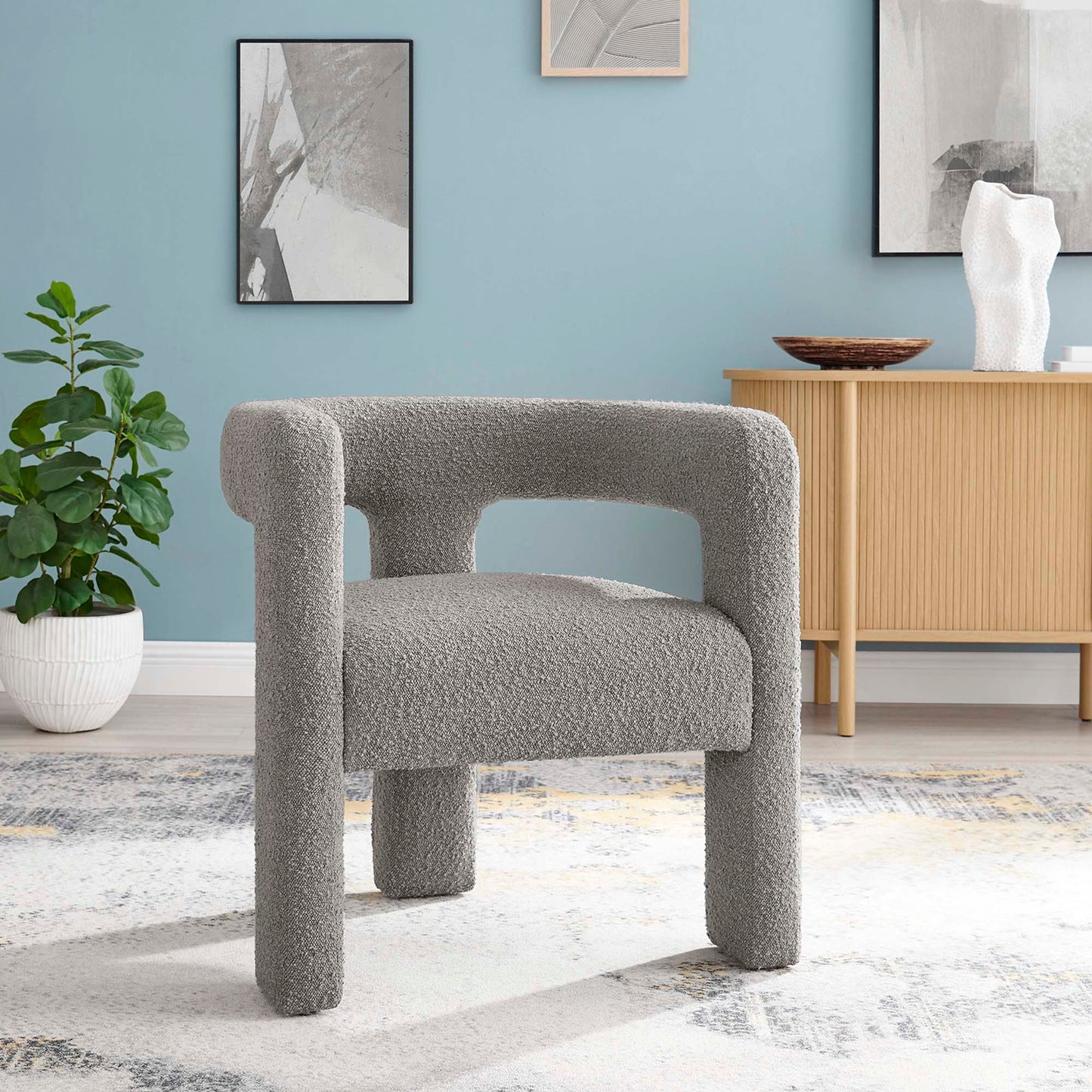 Kayla Boucle Upholstered Armchair by Modway