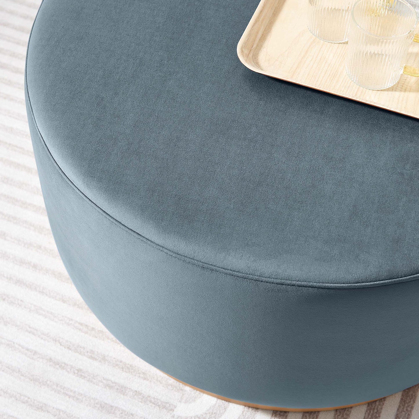 Tilden 16" Round Performance Velvet Upholstered Ottoman by Modway