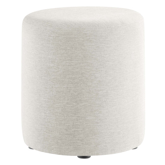 Callum 16" Round Woven Heathered Fabric Upholstered Ottoman by Modway