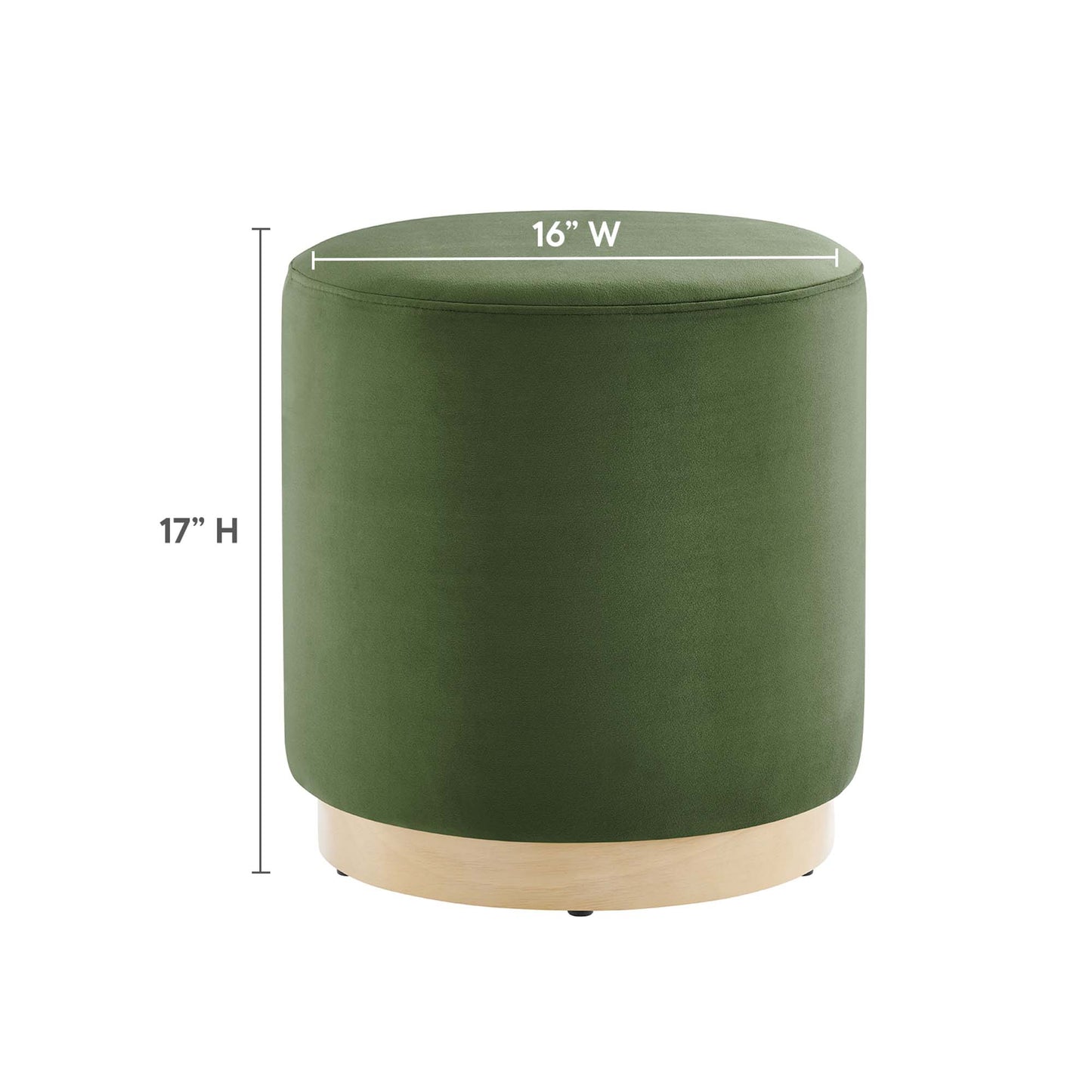 Tilden 16" Round Performance Velvet Upholstered Ottoman by Modway