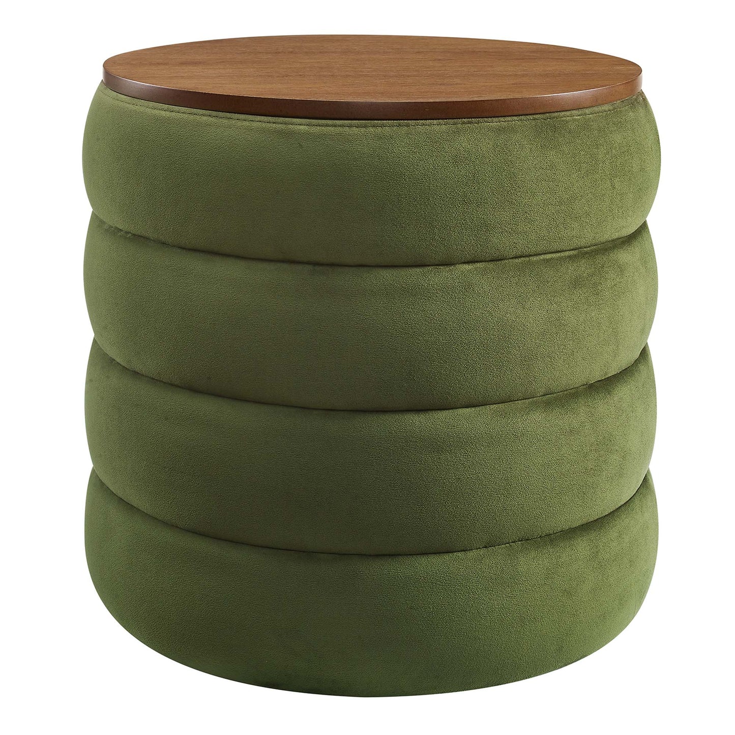 Mezzo Round Boucle Fabric Storage Ottoman by Modway