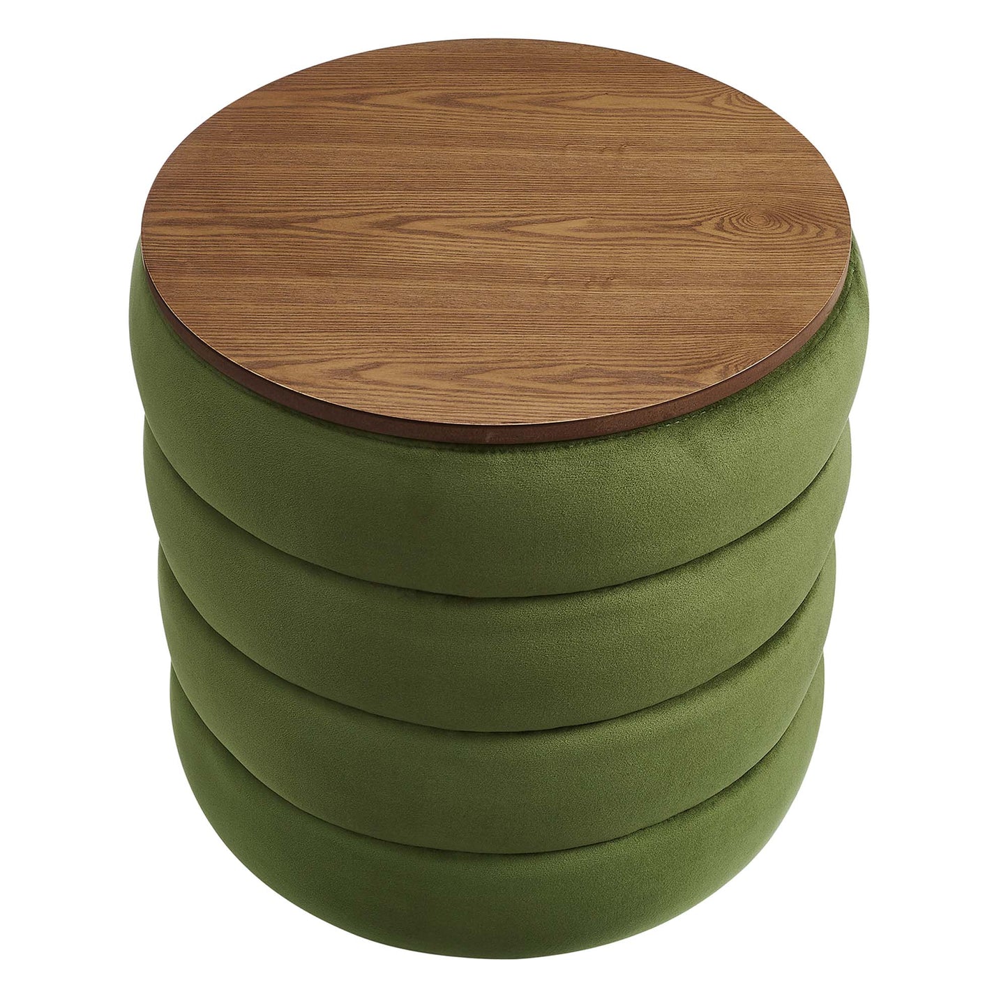 Mezzo Round Boucle Fabric Storage Ottoman by Modway