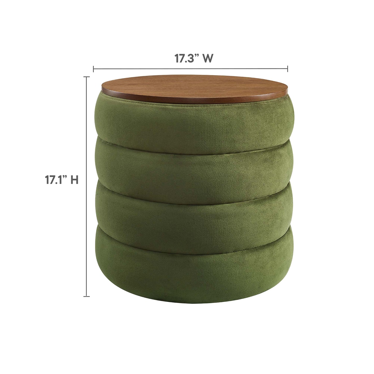 Mezzo Round Boucle Fabric Storage Ottoman by Modway