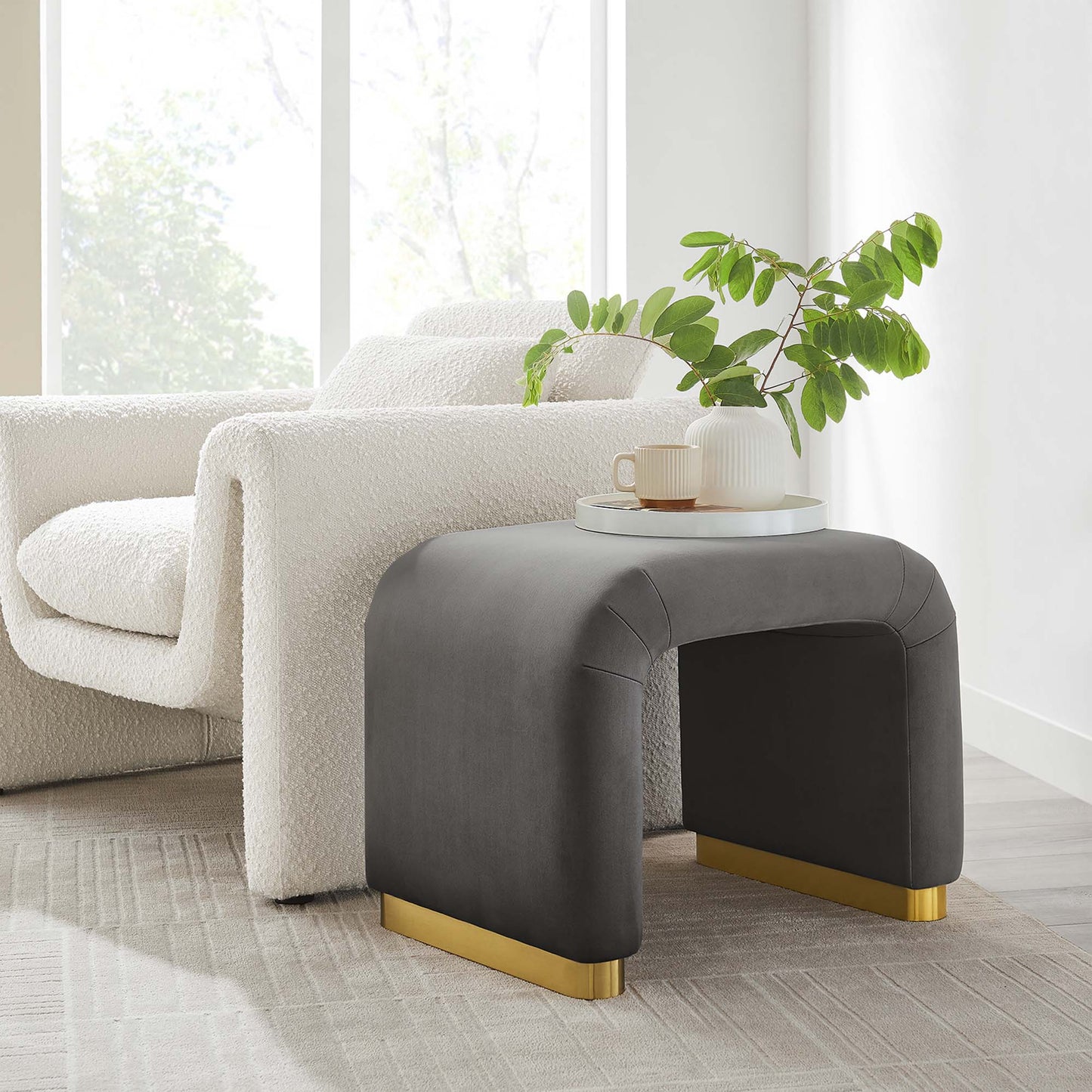 Koda Performance Velvet Waterfall Stool by Modway