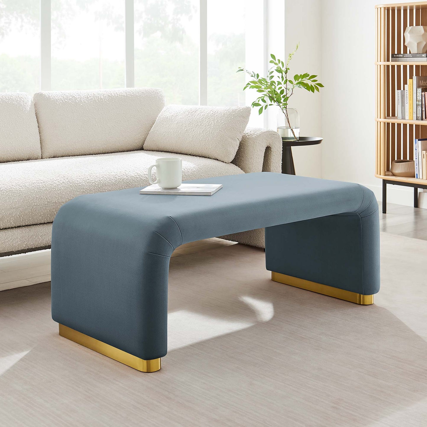 Koda Performance Velvet Waterfall Ottoman by Modway