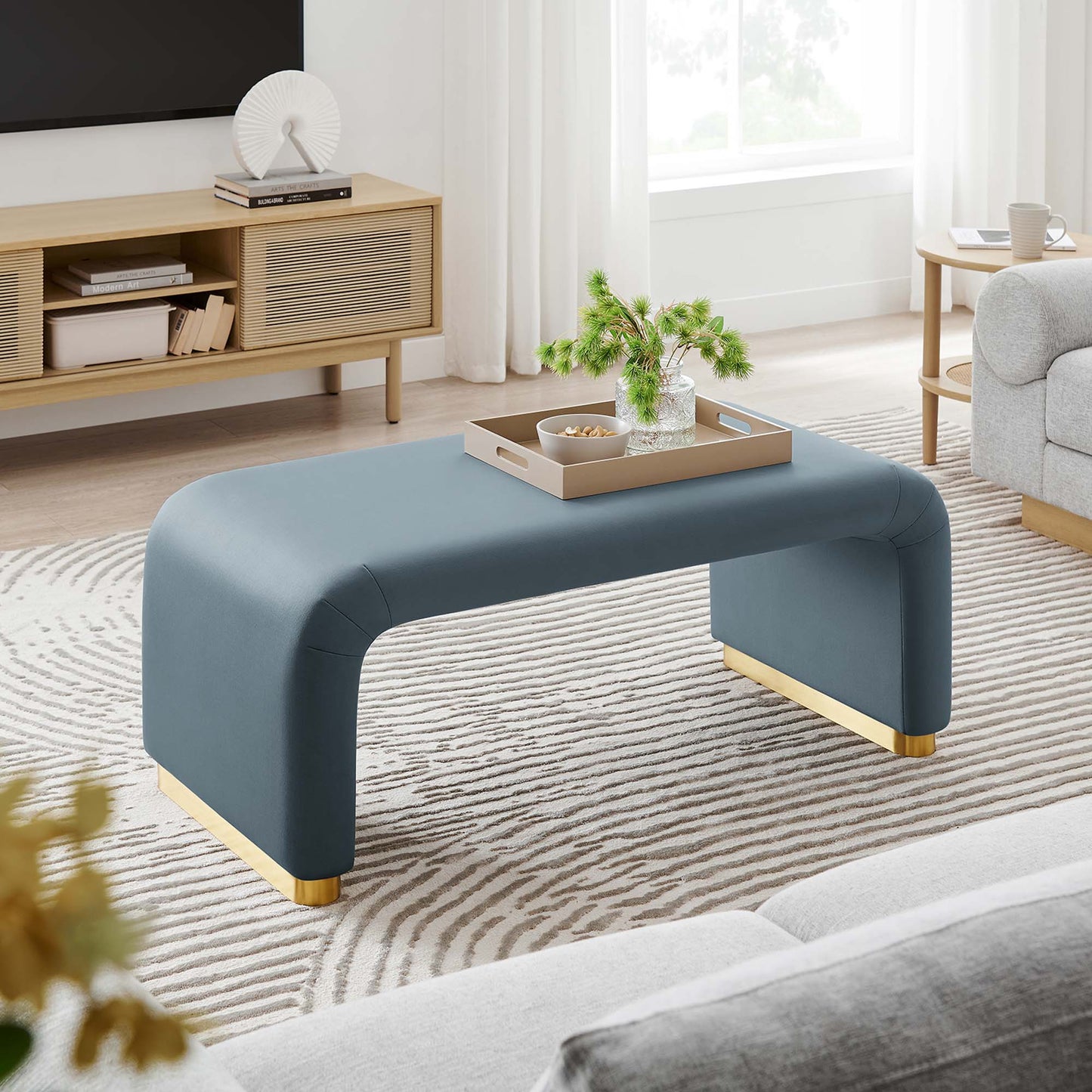 Koda Performance Velvet Waterfall Ottoman by Modway