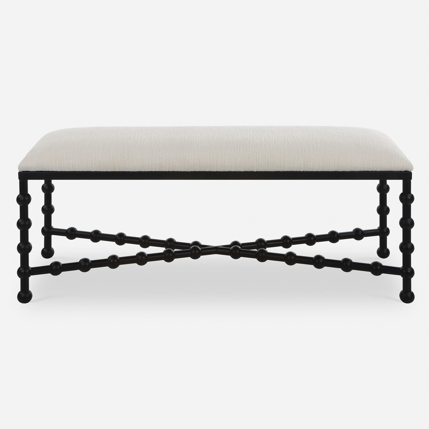 Uttermost Iron Drops Cushioned Bench