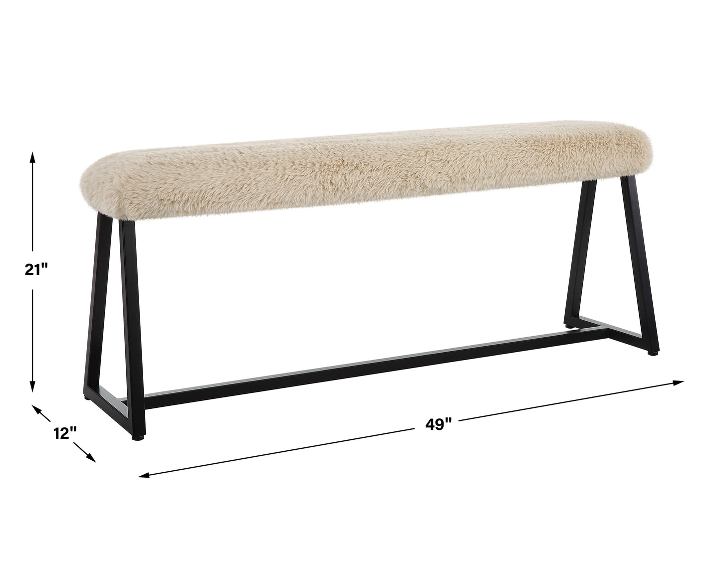 Uttermost Taupo Sheepskin Bench