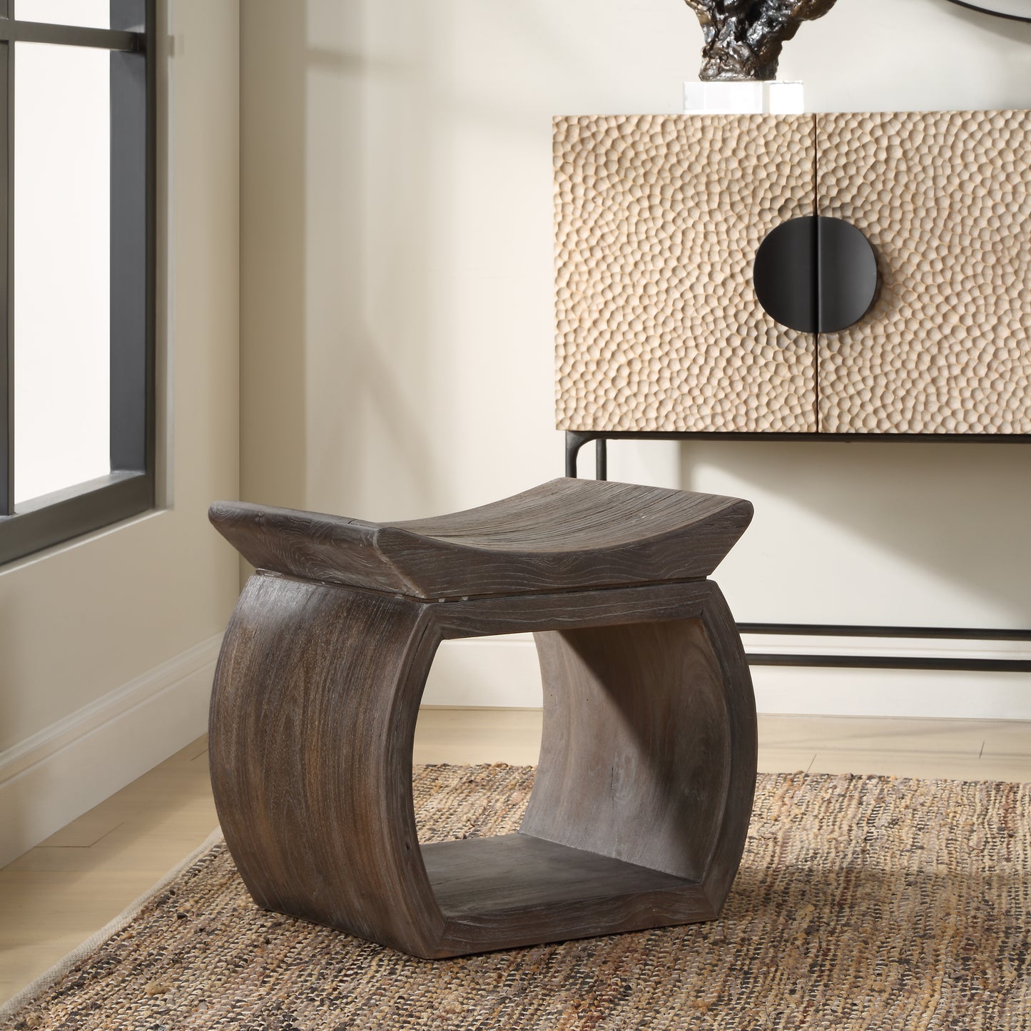 Uttermost Connor Walnut Accent Stool