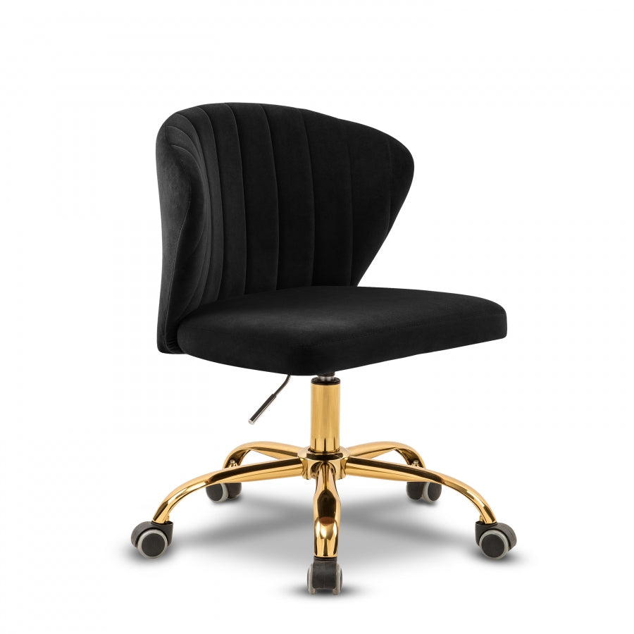 Finley Black Velvet Office Chair