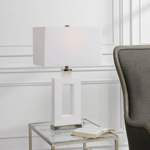Uttermost Entry Modern White Table Lamp