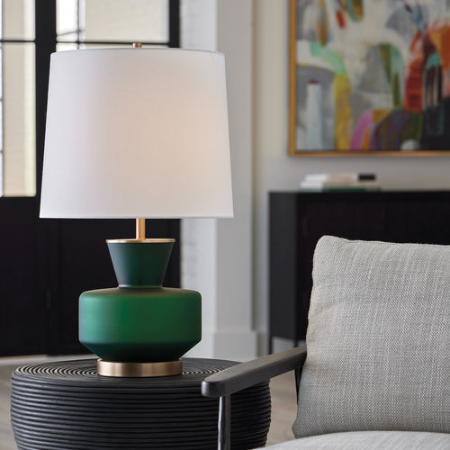 Uttermost Trentino Dark Emerald Green Table Lamp