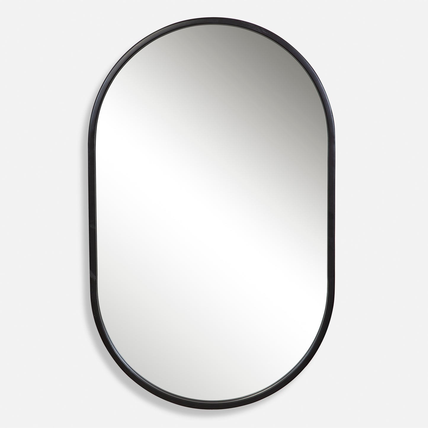 Varina Minimalist Black Oval Mirror