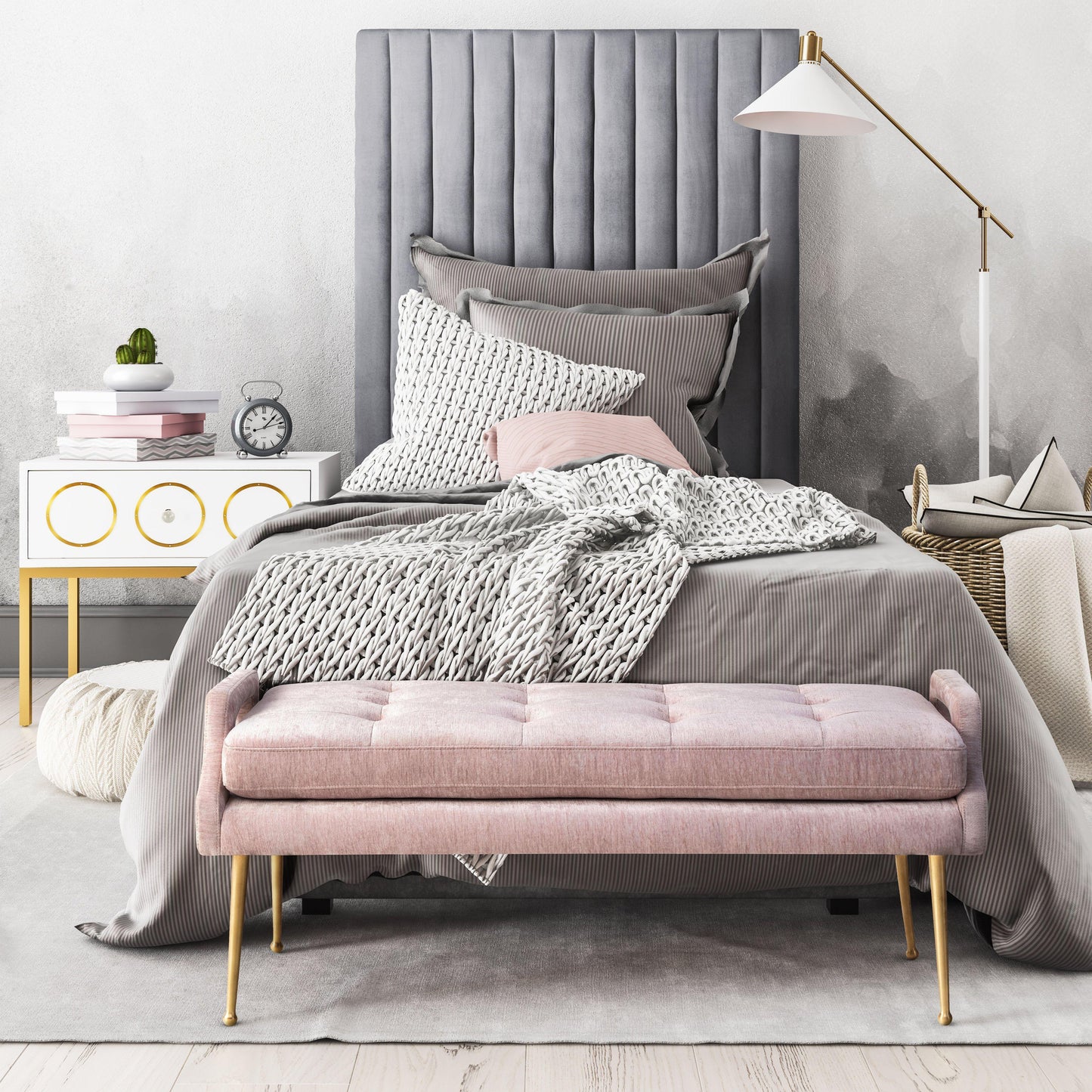 Arabelle Grey Bed in King