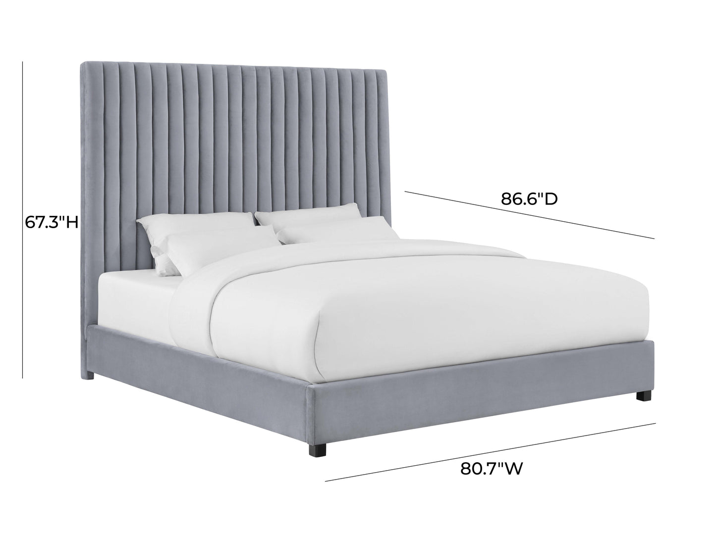 Arabelle Grey Bed in King