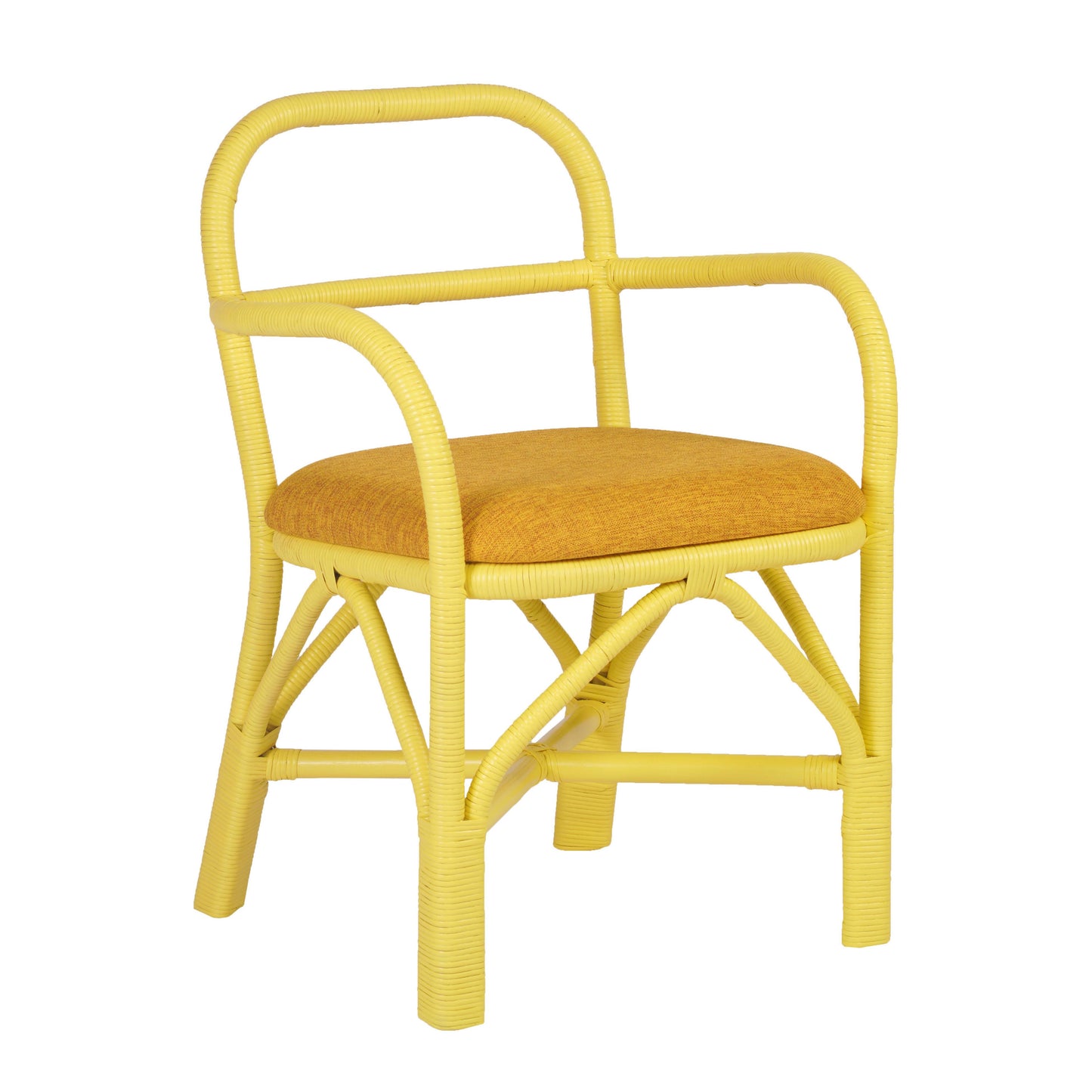 Ginny Yellow Rattan Dining Chair