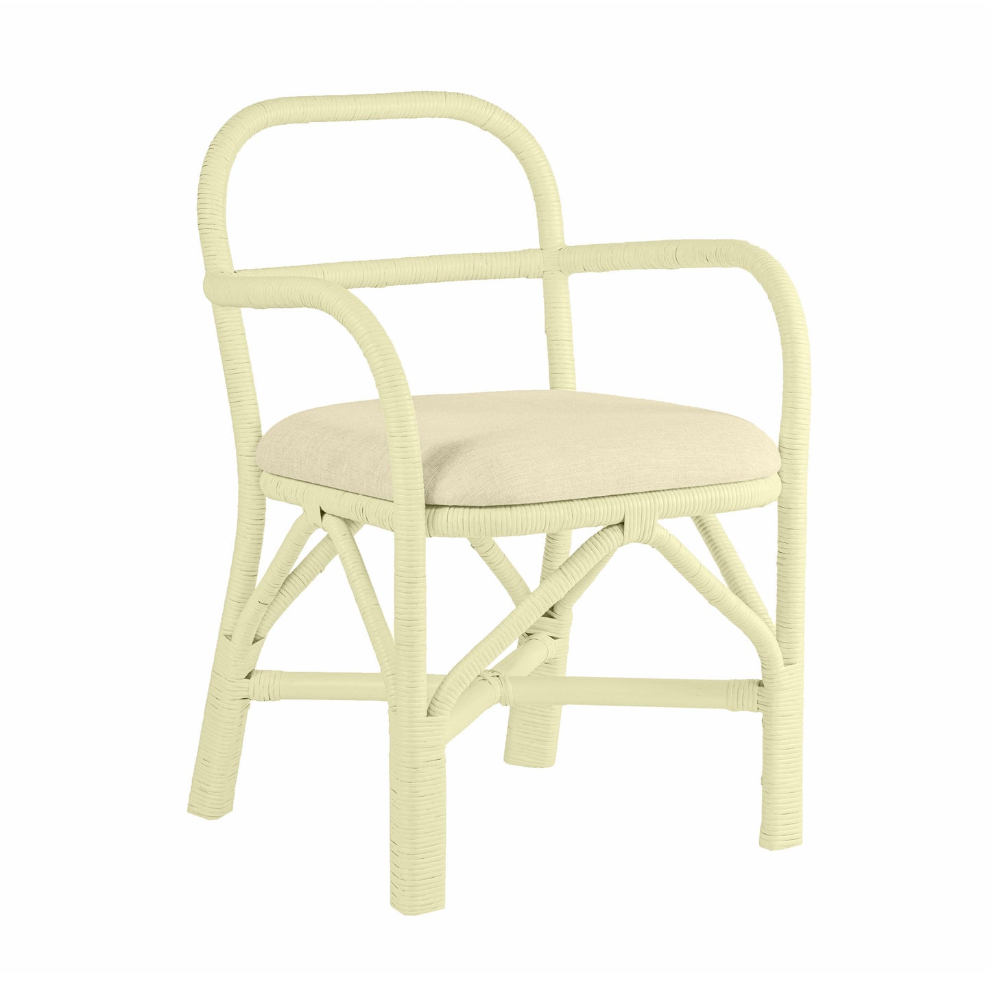 Ginny Yellow Rattan Dining Chair