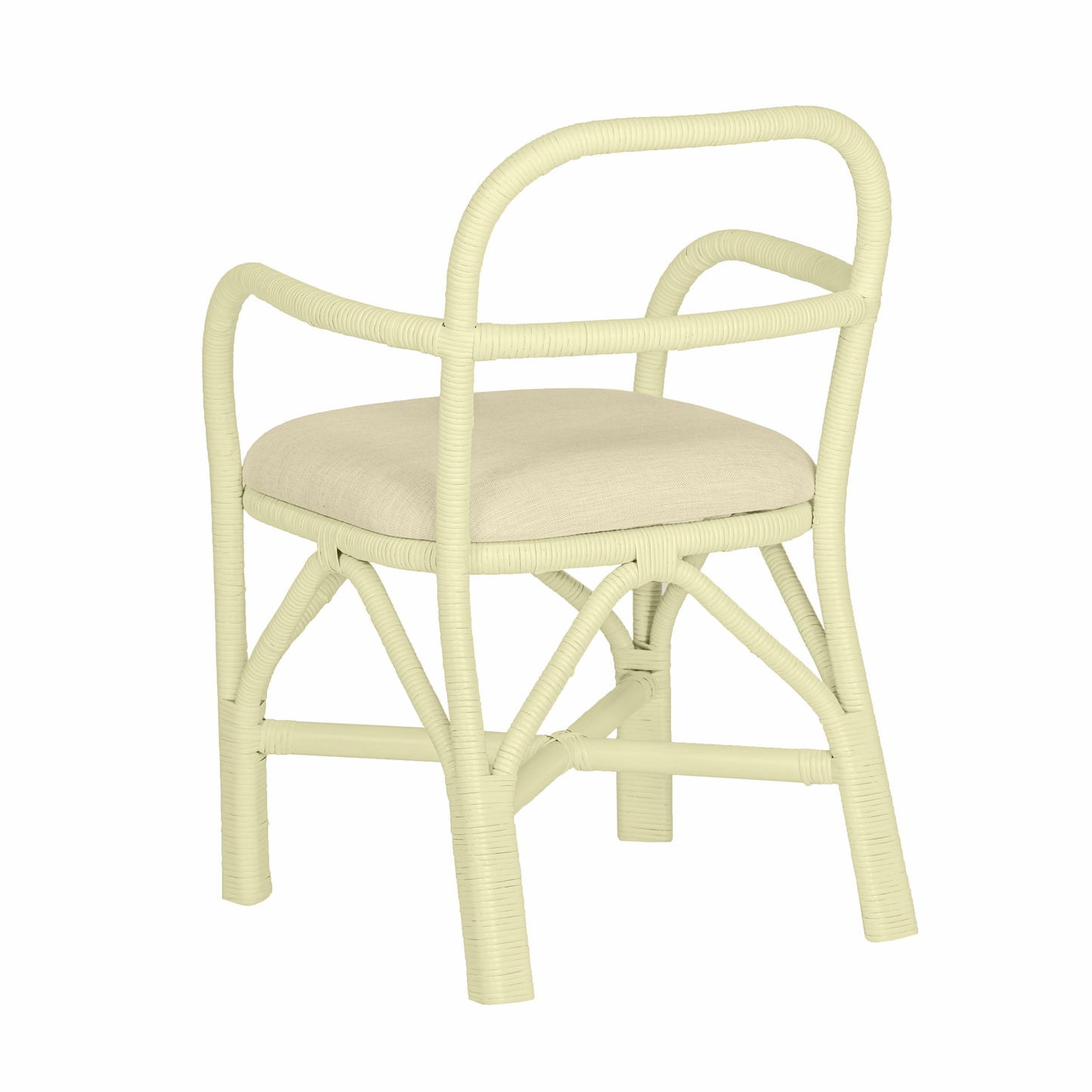 Ginny Yellow Rattan Dining Chair