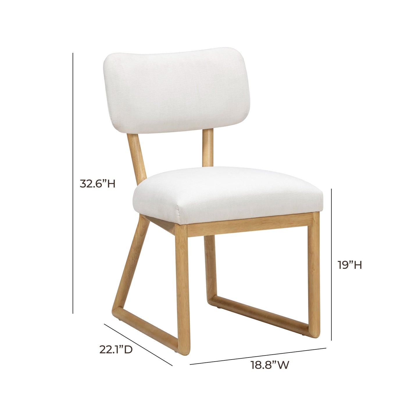 Bobbie Cream Performance Upcycled Fabric Dining Chair