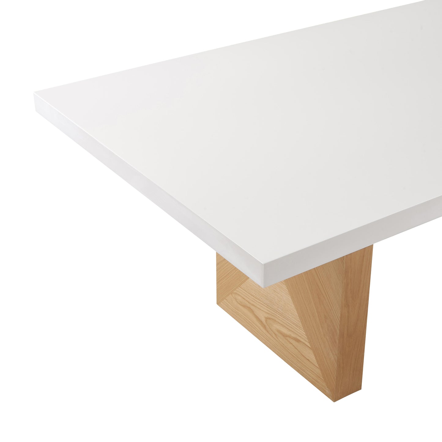 Madeline White Gloss and Natural Ash Dining Table