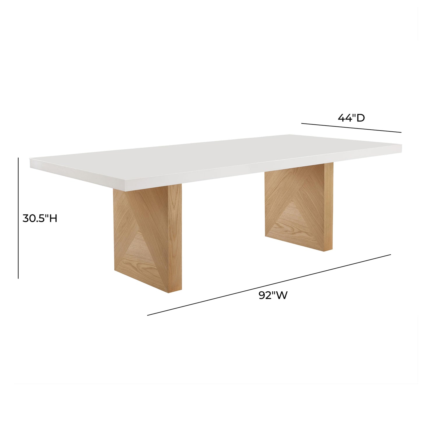 Madeline White Gloss and Natural Ash Dining Table