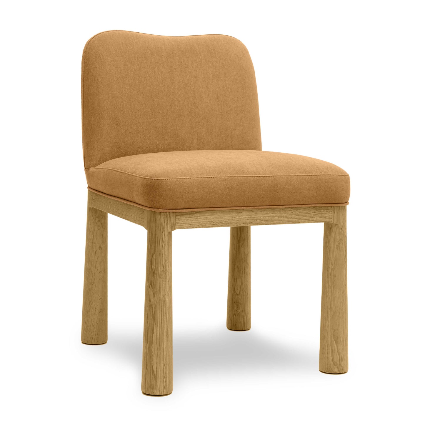 Tiara Cream Performance Velvet Oak Dining Chair