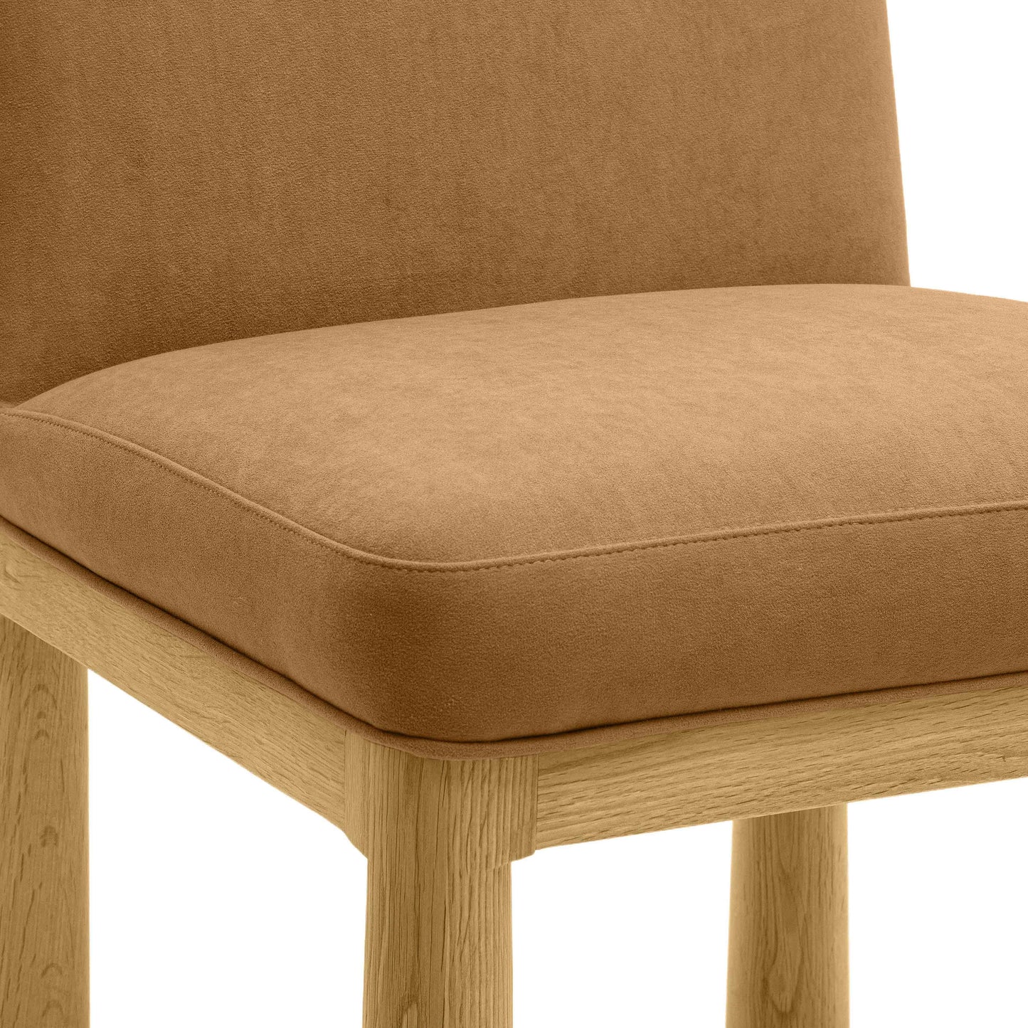 Tiara Cream Performance Velvet Oak Dining Chair